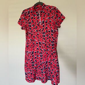 TAIL Red Leopard Print Golf Dress M